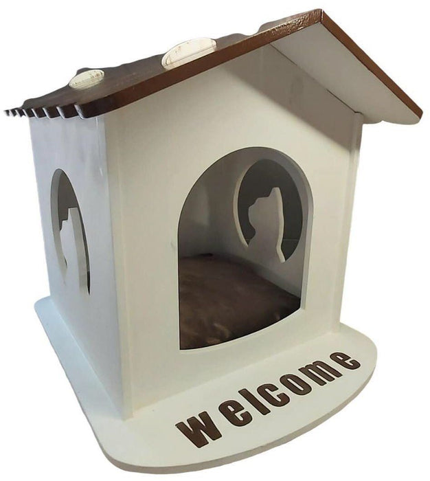 CAT KITTEN BED HOUSE KITTYKAT DESIGN PAWFECTLY UNIQUE Handmade Personalised Wooden in 9 Custom Colour Choices ONE SIZE