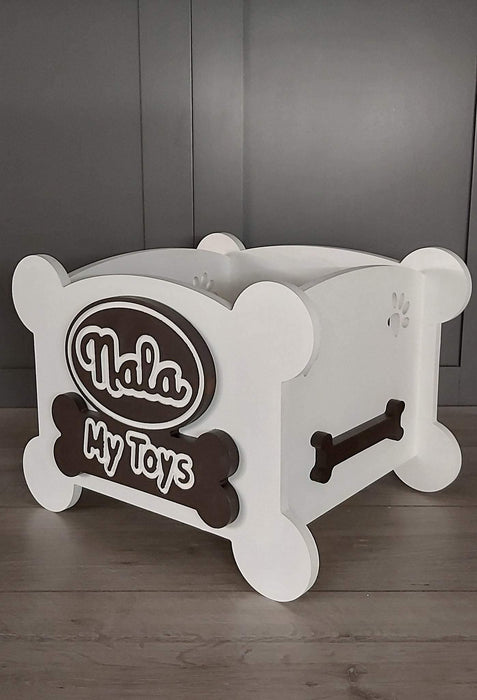 TOY STORAGE BOX PAWFECTLY UNIQUE MESSY PUP DESIGN Personalised Hand Made in Britain Dog 9 Customisable Colour Choices