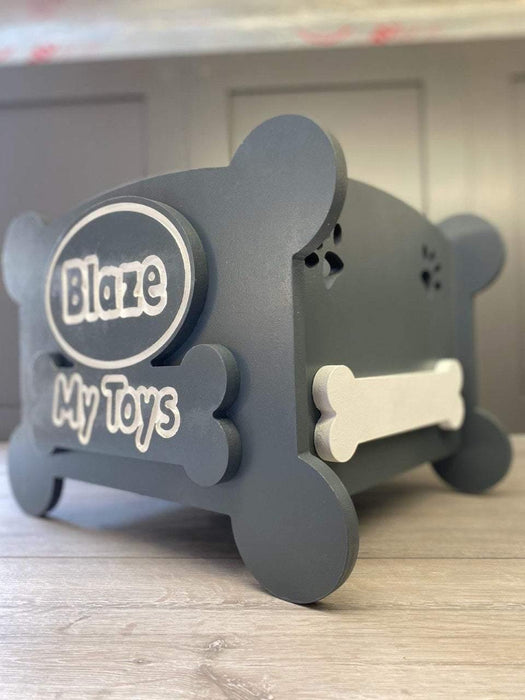 TOY STORAGE BOX PAWFECTLY UNIQUE MESSY PUP DESIGN Personalised Hand Made in Britain Dog 9 Customisable Colour Choices